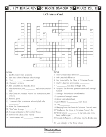 A Christmas Carol Free Crossword Puzzle prestwickhouse com